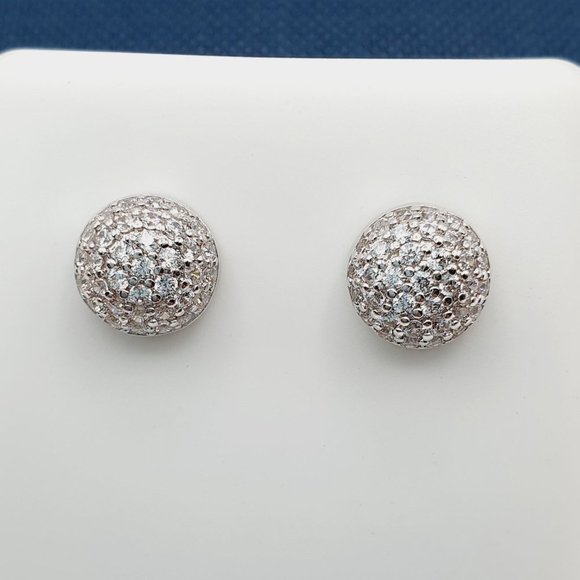 "925 Sterling Silver Plated CZ Earrings, EVBRS438 - Picture 1 of 10